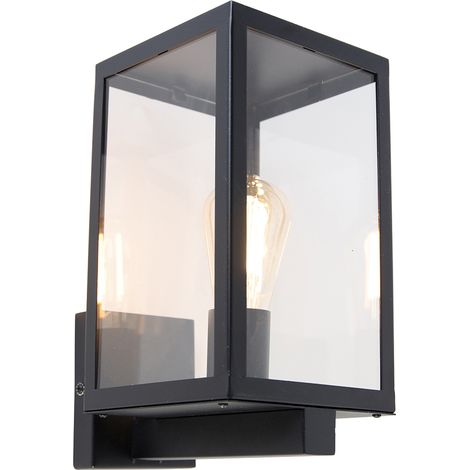 Smarte Außenwandleuchte schwarz mit Glas inkl. Wifi ST64 - Rotterdam