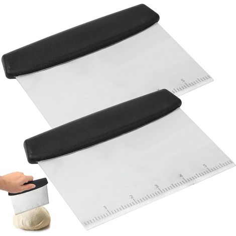 Coupe Pate 2 Pieces Inoxydable - Coupe Comprimé Avec Échelle Graduée 16x12.2cm Et Poignée En Plastique Pour Boulangerie Et Cuisson Maison (1/4)