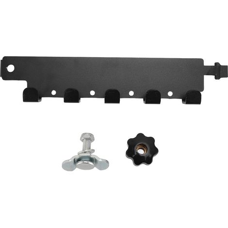 Ortviai Crochets pour rail L en alliage d’aluminium noir – 5 pièces, montage mural pour garage, camping-car, fourgon ou camion (1/5)