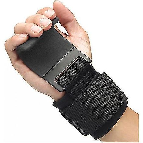 Hochleistungsfähige, professionelle Flachhebehaken, mit Neopren gepolsterte Handgelenkbänder mit robusten Stahlhaken, Gewichthebergriffe und -gurte für Training und Bodybuilding. (1/5)