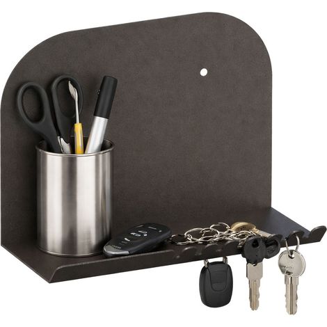 Mensola Ugento, un Ripiano, 28x12x23h cm Nero