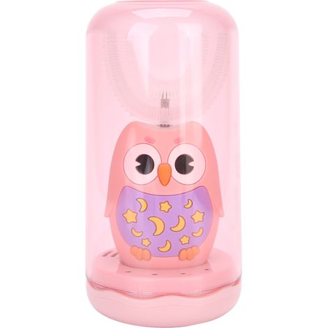 Brosse à dents électrique rechargeable en forme de U pour enfants, étanche IPX7, rose (1/5)