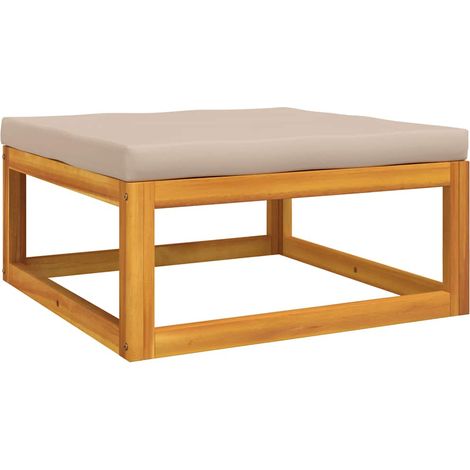 Maison Exclusive - Gartenhocker mit Kissen Taupe Massivholz Akazi
