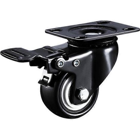 4 roulettes pivotantes avec frein, roues en caoutchouc de 50 mm pour meubles, capacité de charge de 400 kg (1/5)