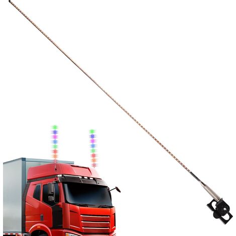 Fouet LED, fouet léger  Lumières d'avertissement de voiture 12 V/24 V  Lumière de danse de frein de 21,6 pouces, lumières d'antenne LED, fouets d'antenne éclairés pour ATV côte à côte (1/5)