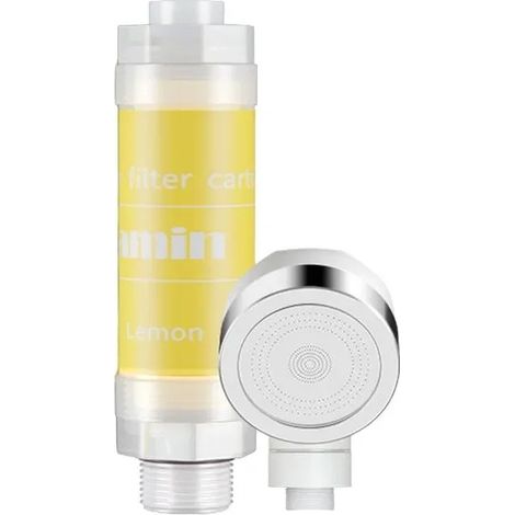 Pommeau de douche (Lemon-Head) à la lavande, filtre à eau, déchloration, enrichi en vitamine C, parfumé, anti-calcaire, filtre anti-impuretés (1/5)