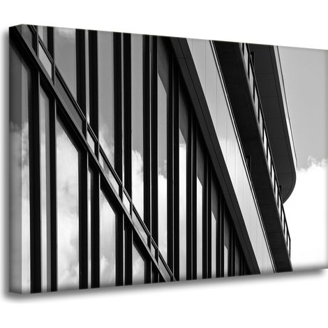 Leinwanddruck Schwarz-Weiß-Konstruktion 70x50 cm