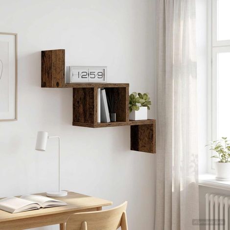 vidaXL Estante de pared Madera envejecida 48 x 15 x 42 cm (1/5)