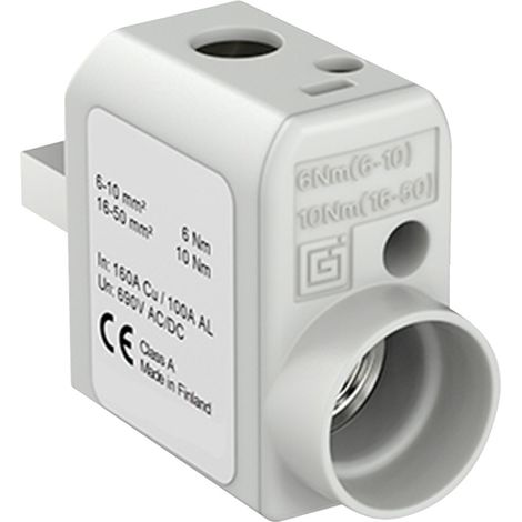 Connecteur alu cuivre 6 à 50mm² connexion par le haut 690V