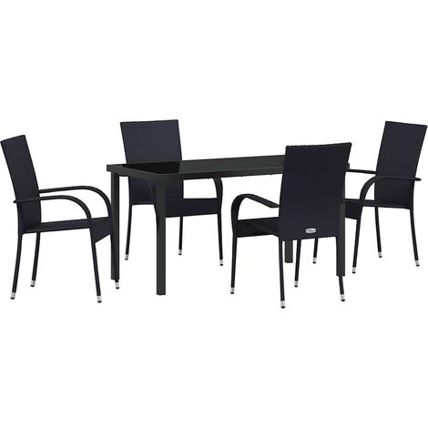 Maison Exclusive - Conjunto de Comedor de Jardín 5 uds. Negro (1/5)