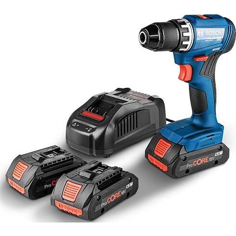 Perceuse-visseuse sans fil GSR 18V-45 18 V Bosch avec batterie ProCORE 3x 4,0 Ah et chargeur