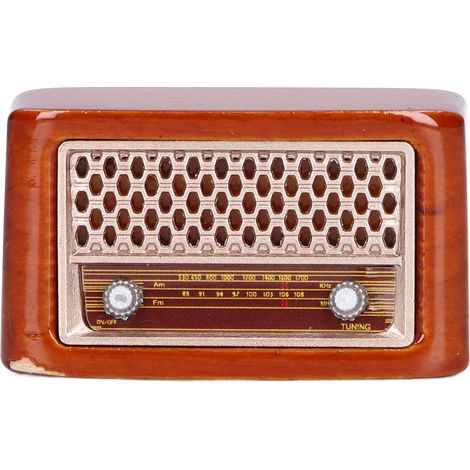 Radio miniature rétro 1:12 pour maison de poupée - Accessoire décoration jouet enfant jeu d'imitation mignon (1/5)