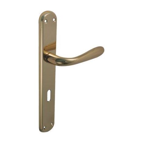 MANIGLIA GOCCIA OTTONE PLACCA FORO PATENT - ZAMA OTTONE LUCIDO Q8 I.MM 70 CF=PZ 2- 1 confezioni