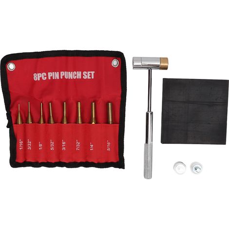 Jeu de poinçons en laiton à plusieurs trous et embouts amovibles, 8 tailles différentes, jeu de poinçons de réparation d'armes à feu de fabrication soignée. (1/5)