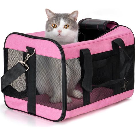 Sac de transport souple pour animaux de compagnie, pliable, durable et idéal pour les voyages. Taille M. (1/5)