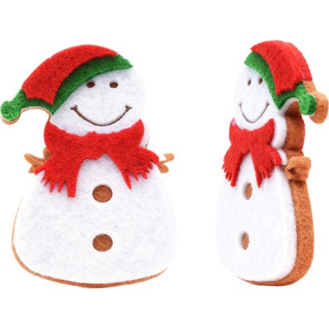 Doppellagige Filz-Schneemann-Applikationen, Filzdekorationsset für Weihnachtsdekorationen 5 (1/5)