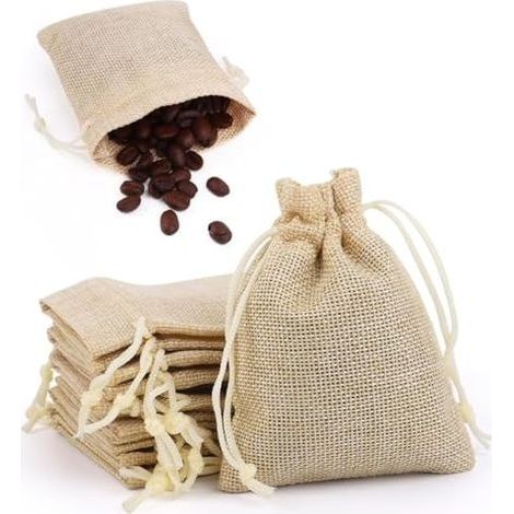Sacs en Lin, 30 Pièces 7x9cm Réutilisable Sac Cadeau avec Cordon Serrage, Cottonbag Sac en Coton pour Sacs Cadeaux, Mariage, Bijoux, Noël Fête (1/5)