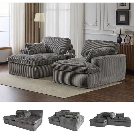 Modulares Cordsofa, Doppelschlafsofa, geeignet für kleine Wohnungen