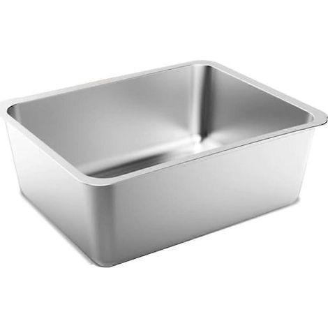 Stainless steel litter box, 44.5 x 34.3 x 15.2 cm, odor-proof (1/5)