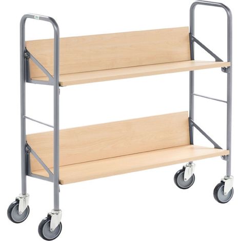 Carrello per archivio con 2 ripiani, Grigio / Betulla 900x300x920 Kongamek KM156