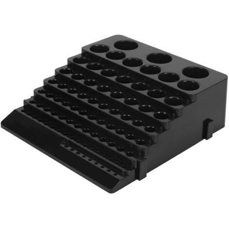 Boîte de rangement pour forets de perceuse électrique, boîte de finition compacte pour embouts de fraise, idéale pour le bricolage et le travail du bois, noire, 85 trous- (1/5)