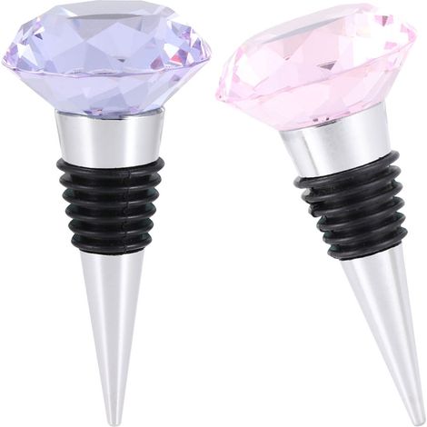 Bouchons de Bouteille Violet et Rose, Lot de 2 Stoppeurs pour Vin et Whisky