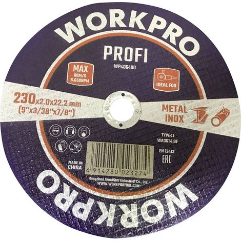 WorkPro WP406400 Disco isolante 230 mm 10 pz. INOX, Metallo