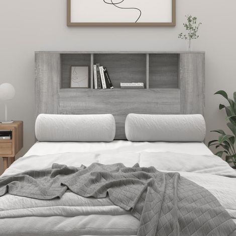 Armoire de tête de lit sonoma gris 120x18,5x102,5 cm vidaXL