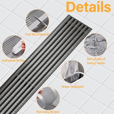 10cm x10m Attrape Cheveux Douche avec Spatule en Plastique Empêche Le Blocage,Jetables de Maille de Filtre ,Filtre Cheveux Douche pour Salle De Bains (1/4)