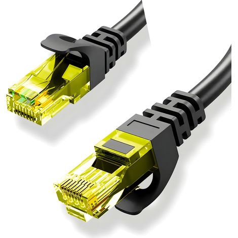 Câble réseau Lan Cat6 Cat 6 UTP RJ45 Cat câble Internet noir 1,5 m (1/5)