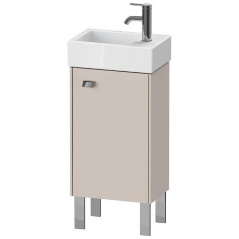 Duravit Meuble sous-lavabo Brioso 36,4,0 x 23,9 cm, 1 porte, 1 tablette en verre, pour lavabo Vero Air 072438, Couleur (avant/corps): Décor Taupe Mat, manche chromé - BR4429R1091