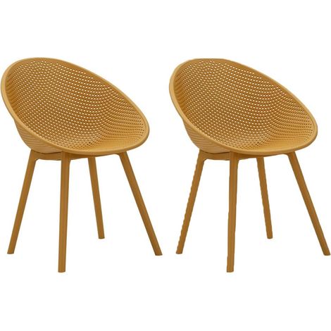 Lot de 2 Chaises de Jardin "Ibiza" 83cm Moutarde (1/5)
