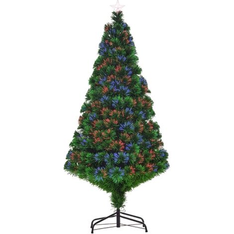 Albero di Natale artificiale da 150 cm, realizzato in fibra di vetro, albero di cedro artificiale, con luci a LED, 180 rami, decorazioni per albero di Natale, include struttura in metallo, adatto per (1/5)