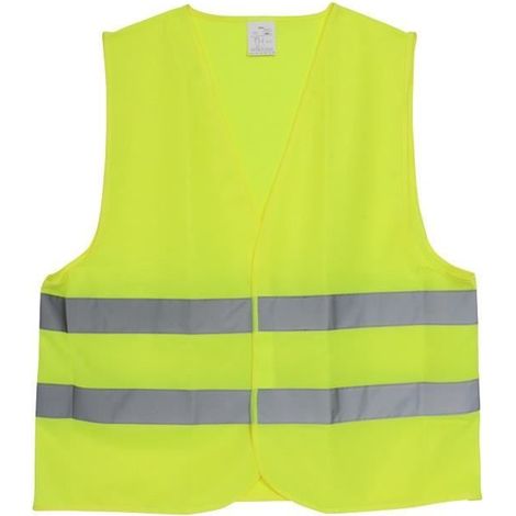 Gilet de sécurité - Jaune - Lot de 2 - Bandes réfléchissantes - Fermeture scratch