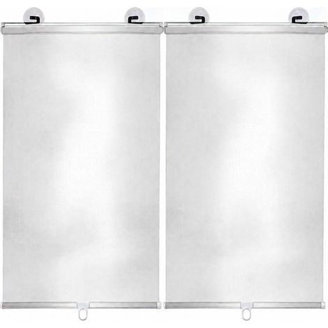 Stores occultants à ventouses, télescopiques et portables, argentés, 40 x 125 cm, lot de 2 (1/4)