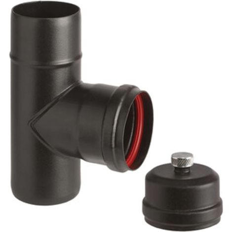 RACCORDO A T PORC PELLET C/SCAR E TAPPO D 8CM AETERNUM