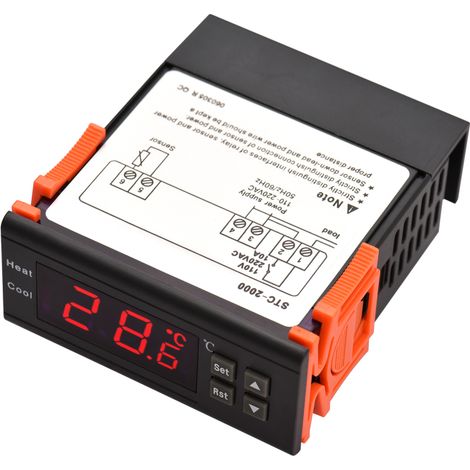 Controlador de temperatura digital STC-1000, termostato inteligente, regulador de CA 110220V, calefacción/refrigeración, corrección de temperatura, arranque retardado, alarma de alta/baja temperatura. (1/5)