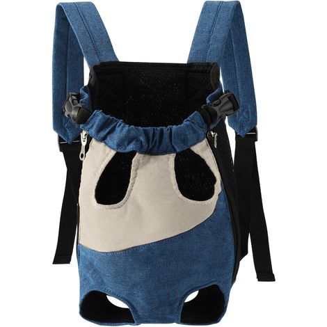 Sac À Dos Transport Animal Harnais Poitrine Maille Respirante, Sangles Réglables pour Chien Chat Randonnée Camping Plage Courses (1/5)