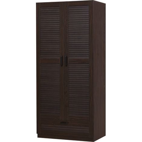 Armadio camera da letto armadio moderno contenitore senza tempo 4 ripiani 1 cassetto MDF 176 x 80 x 52 cm effetto noce scuro 030006376