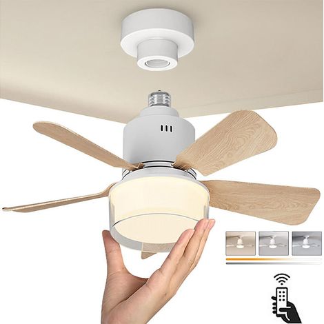 Ventilateur Plafond Silencieux 45cm, Lumière LED Dimmable, Parfait pour Petits EspacesLuminosité et vitesse du vent réglables (1/3)