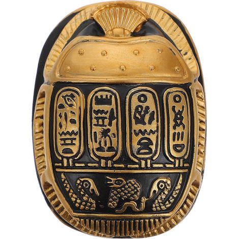 Scarabée égyptien ornemental unique pour la maison, artisanat en résine, décoration-8.00X6.00X3.00CM-Golden (1/4)