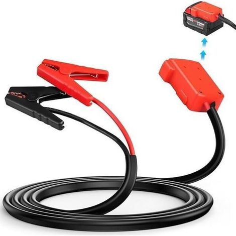 Milwaukee M18 18V-Batterie-kompatible Starthilfekabel mit Krokodilklemmen, 8 AWG Silikon-Starthilfekabel, Kfz-Starthilfekabel zum Überbrücken von Fahrzeugen