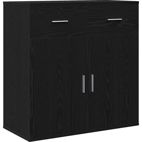 Maison Exclusive - Credenza Rovere Nero 78 x 38 x 80 cm Legno multistrato