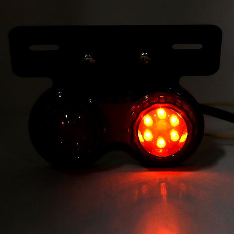 Feu arrière de moto rond à LED 12 V, accessoire universel modifié, lentille fumée (1/5)