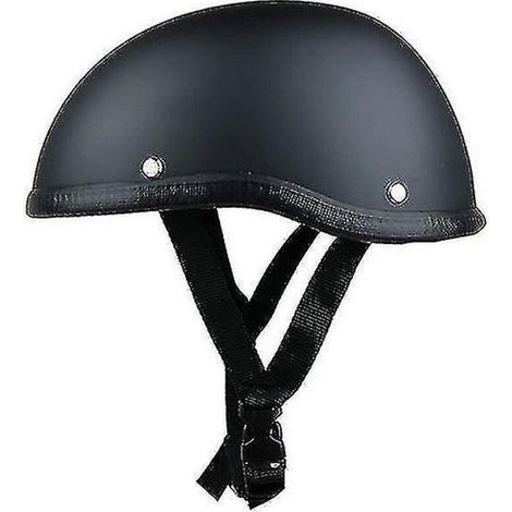 Vintage Halbgesichts-Motorradhelm im Retro-Stil, deutscher Chopper-Cruiser-Stil, Schwarz (1/5)