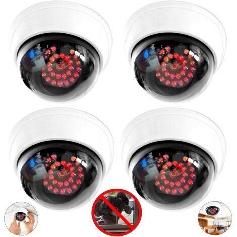 BUNTHAUS Lot de 4 caméras factice avec 25 LED rouges avec objectif Fausse caméra de surveillance pour l'intérieur et l'extérieur (1/5)