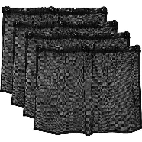 Lot de 4 rideaux pare-soleil magnétiques noirs pour vitres latérales de voiture, 75 x 50 cm (1/5)