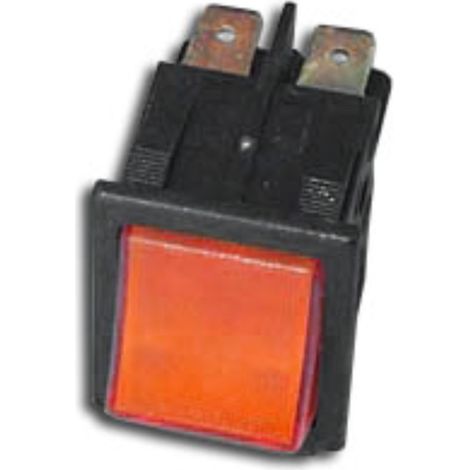 Interruptor bipolar naranja 30x22 mm. 4 faston