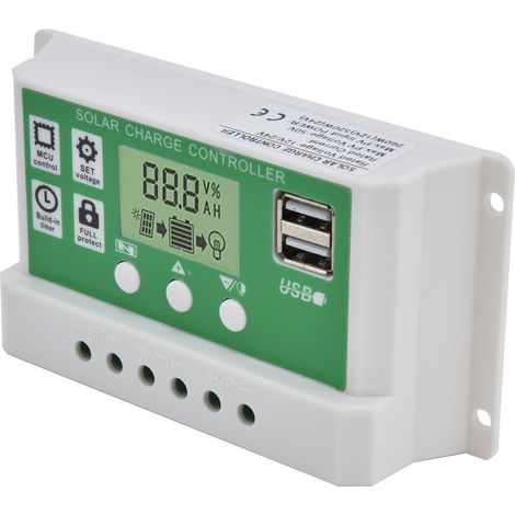 Contrôleur de charge intelligent avec deux ports USB pour panneaux solaires et contrôle PWM, 12/24 V, GLL121020A (1/5)