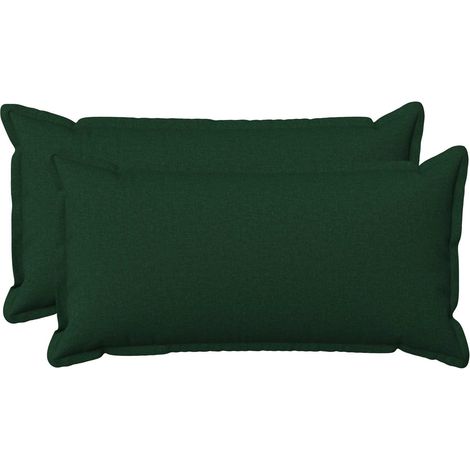 Coussin HOUTEN 2 pièces Vert foncé Lin synthétique vidaXL